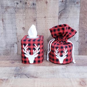 Decorazione a quadri Buffalo, decorazione a bastoncino di zucchero, copri carta igienica di scorta, copri fazzoletti, porta fazzoletti quadrato, scatola copri fazzoletti, decorazione natalizia