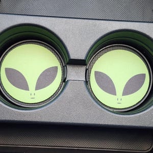 Alien Decor,Auto-Untersetzer,Neopren-Auto-Untersetzer,Autozubehör,Auto-Dekor,Getränkehalter-Untersetzer, Gummi-Auto-Untersetzer,Auto-Charm