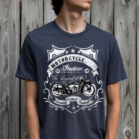 Indian Motorcycle 1928 la camiseta mas rapida y ruidosa camiseta estampada vintage hecha en EE. UU. camisa de motocicleta camisa de motociclista camiseta de motociclista Etsy Espana