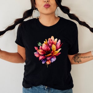 Watercolor Flower Shirt, Flower, Botanical Tshirt, Floral T-shirt ...