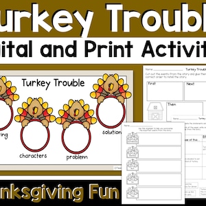 Turkey Trouble Companion Pack - Print and Digital Thanksgiving Activities