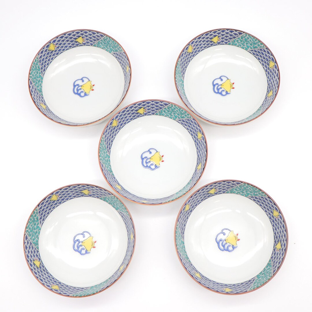 Kutani Ware Handmade Serving Bowls 5set plum Chrysanth/yellow Etsy