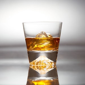 set of 2- Japanese Tajima handmade glass - Mt. Fuji old fashioned glass [WITH CERTIFICATE]