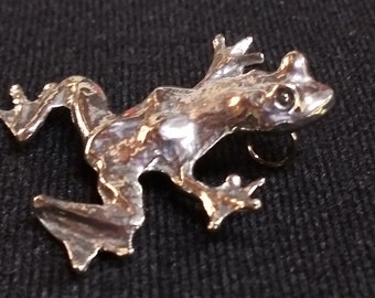 Può includere: Un ciondolo a forma di rana in argento con una superficie testurizzata e un anello per attaccarlo a una collana o un braccialetto.