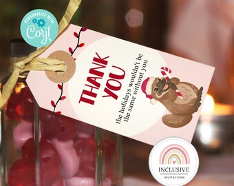 Etiquetas de regalo navideñas con animales australianos, decoración imprimible para fiestas (descarga digital)
