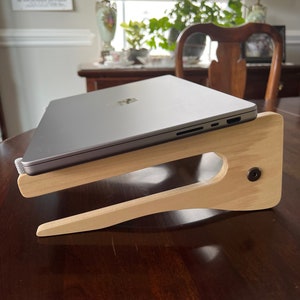 Handcrafted Poplar Wood Laptop Stand