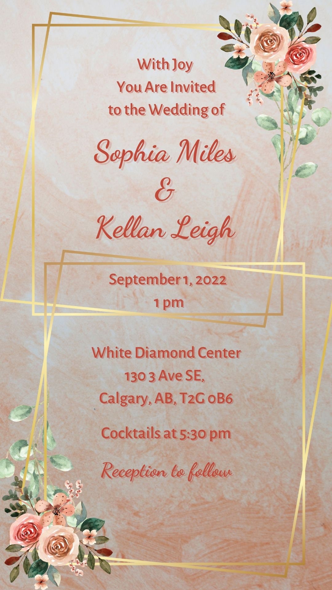 Wedding Invitation, Wedding Evite, Wedding Invitation Gold, Invitation ...