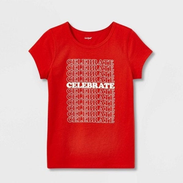 Girls' Adaptive 'Celebrate' Short Sleeve T-Shirt - Cat & Jack