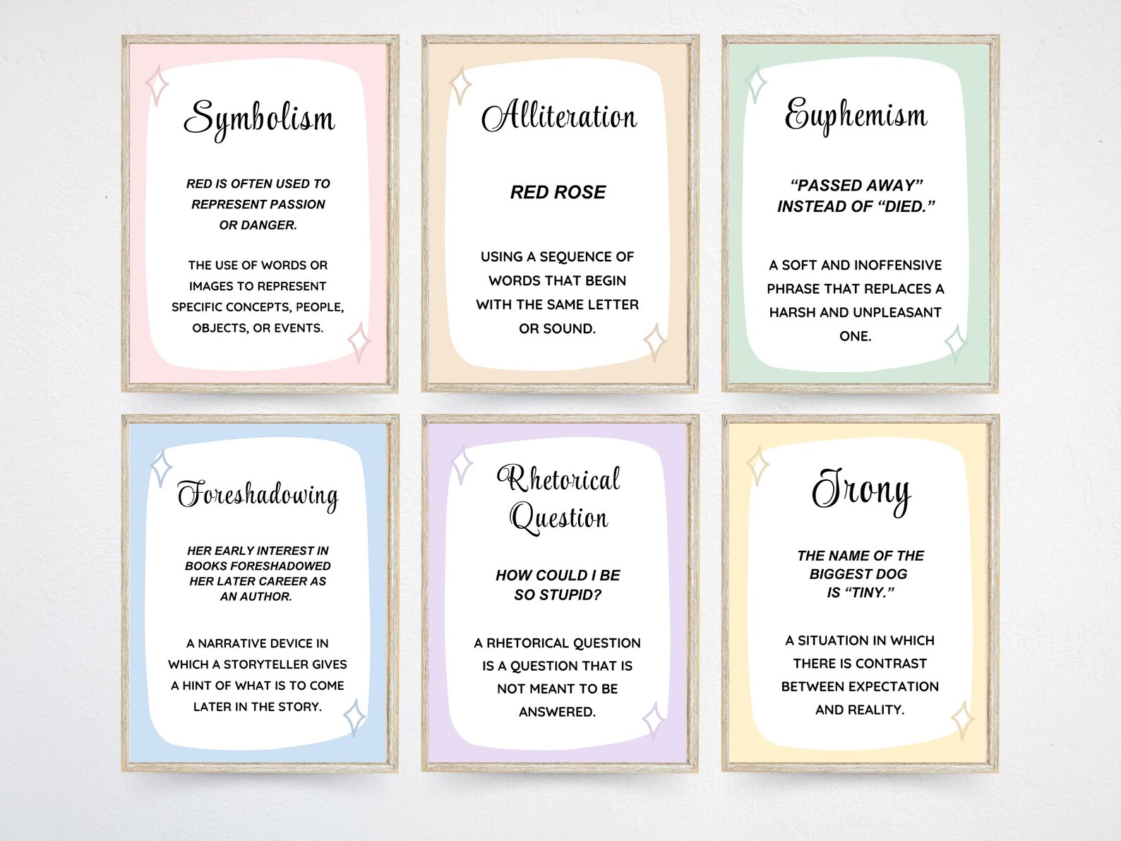 Literary Devices Posters, Set of 18 English Posters, ELA Classroom ...