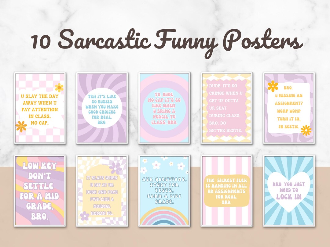 Sarcastic Funny Classroom Posters, Middle School Teacher Posters, High ...