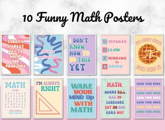 Funny math posters, math class decor, math teacher, math classroom, fractions posters, math puns posters, math classroom printable posters