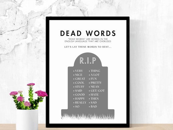 Funny English Poster, Dead English Words Poster, English Classroom Decor, English Teacher, Grammar Poster, Punctuation Poster, English Decor