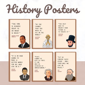 Historical Figures Posters, History Classroom Decor, History Prints, History Teacher Gift, History Wall Art, Social Studies Classroom Decor