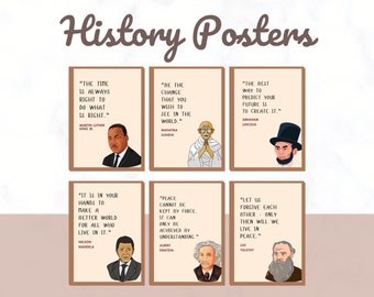 Historical Figures Posters, History Classroom Decor, History Prints, History Teacher Gift, History Wall Art, Social Studies Classroom Decor