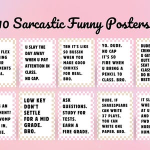 Sarcastic Funny Classroom Posters, Middle School Teacher Posters, High School Posters, Retro Classroom Decor Posters, Funny Class Posters