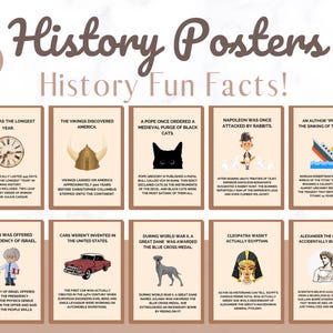 History Classroom Decor, set of 10 history posters, history facts, social studies classroom, history teacher, funny history teacher posters
