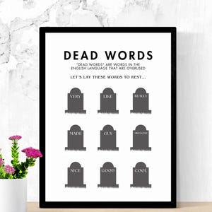 Funny English Poster, Dead English Words Poster, English Classroom Decor, English Teacher, Grammar Poster, Punctuation Poster, English Decor