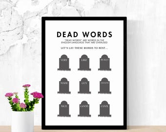 Funny English Poster, Dead English Words Poster, English Classroom Decor, English Teacher, Grammar Poster, Punctuation Poster, English Decor