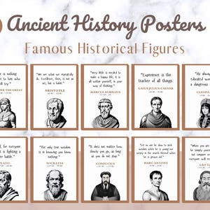 15 Ancient Historical Figures Posters | Famous Historical Figures | History Posters | History Quotes | History Classroom |Classroom Decor|