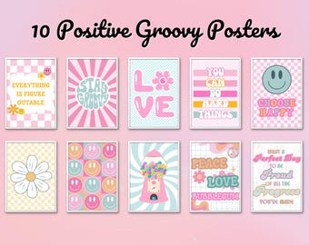 Retro Groovy Classroom Posters, Middle School Posters, Middle School Decor, Positive Classroom Posters, Growth Mindset Posters, teacher gift
