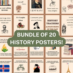 history classroom decor, 20 funny history posters, social studies classroom, history teacher, funny history teacher posters, social studies