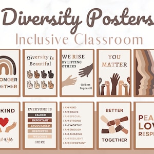 Diversity and Inclusion Digital Posters | School Counselor Office Decor |Inclusive Poster | Growth Mindset poster |Equality Safe Space LGBTQ
