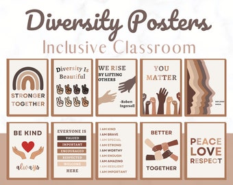 Diversity and Inclusion Digital Posters | School Counselor Office Decor |Inclusive Poster | Growth Mindset poster |Equality Safe Space LGBTQ