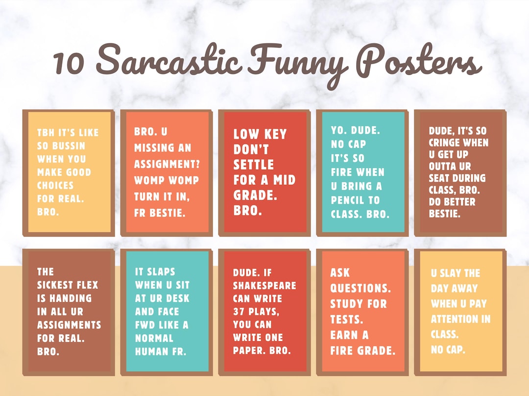 Sarcastic Funny Classroom Posters, Middle School Teacher Posters, High ...