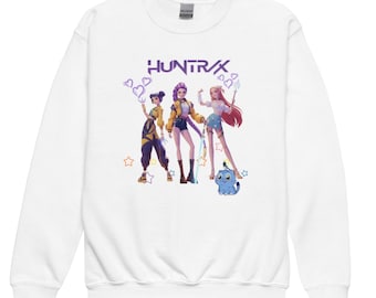 Kpop Demon Hunters Youth Sweatshirt | Huntrix Girl Toddler Shirt | Kpop idol group Shirt | Mira | Rumi | Zoey Shirt | Demon Hunter Merch