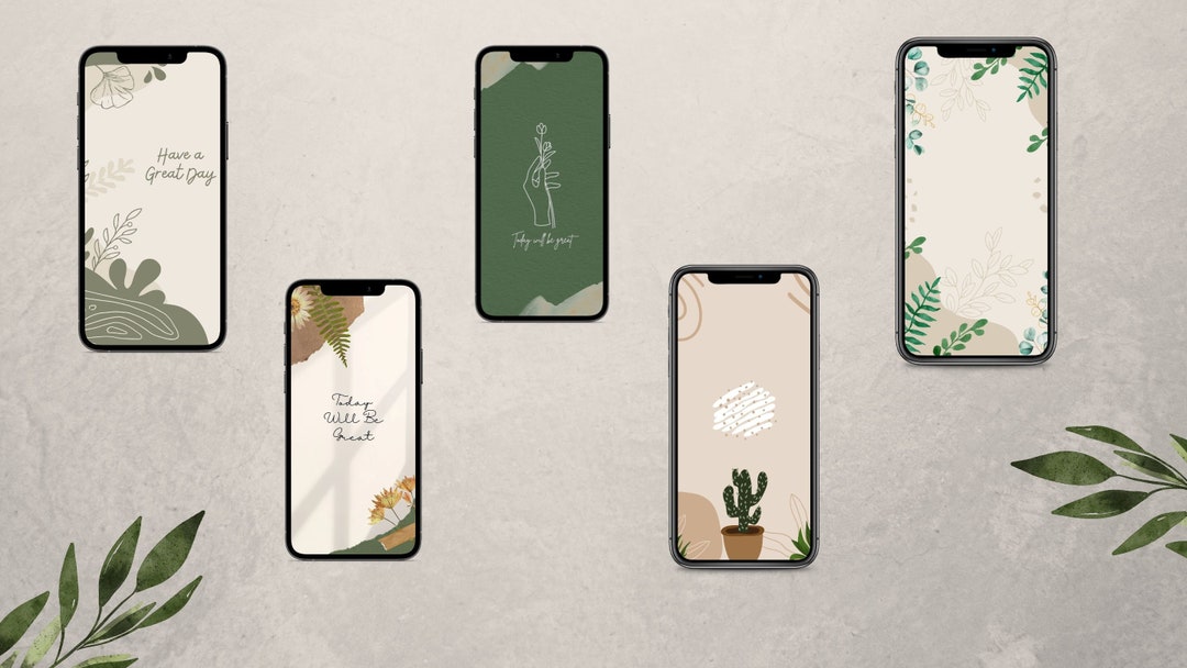 Green Boho Aesthetic iPhone Wallpaper | 5 Wallpapers for iPhone