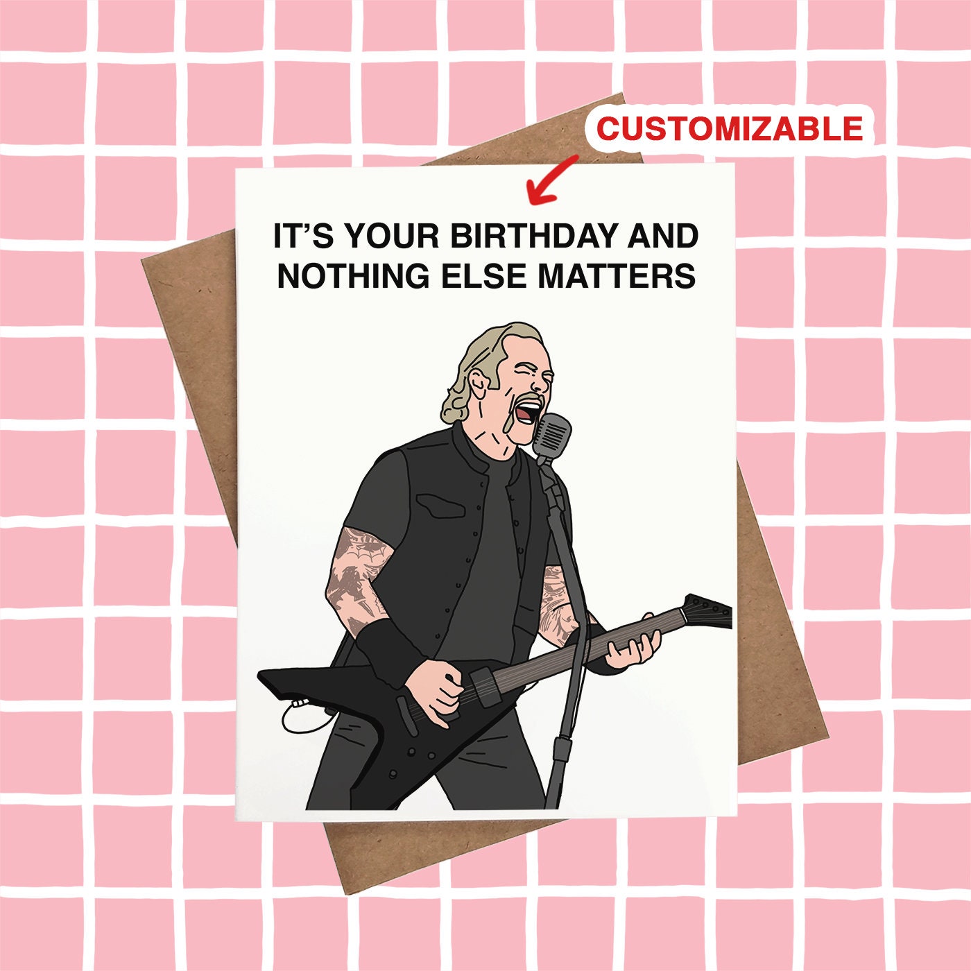 Metallica Birthday Card James Hetfield Card Customizable & Etsy