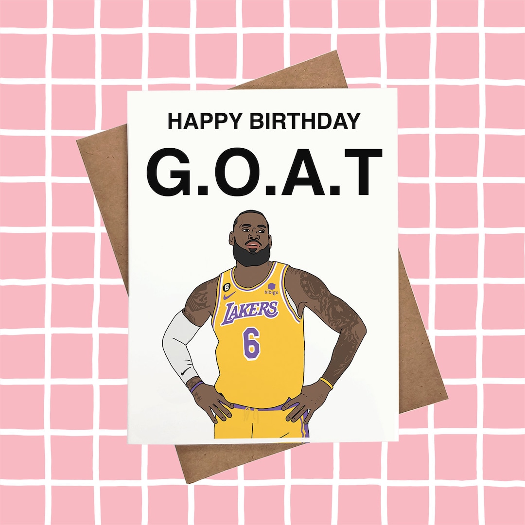 Lebron James Birthday Card Basketball Birthday Card Etsy
