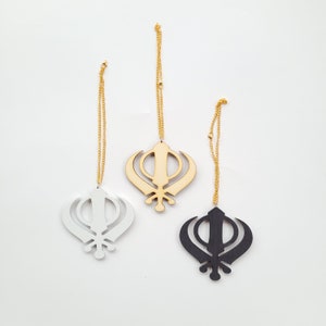khanda car, khanda car hanging, wood sikh art