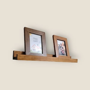 Rustic Wood Floating Picture Ledge Shelf: Gallery Wall Display