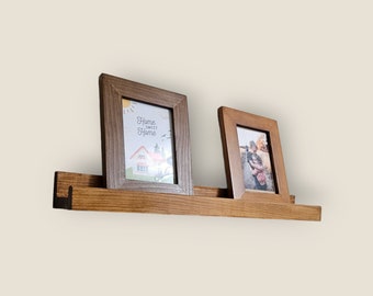 Rustic Wood Floating Picture Ledge Shelf: Gallery Wall Display