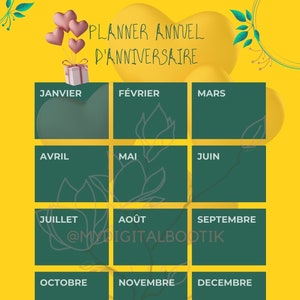 Annual Birthday Calendar
