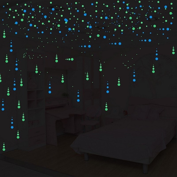 400pcs/lot Luminous Round Dots | Decal Glow In The Dark Stickers | Kids Rooms Ceiling DIY Decoration