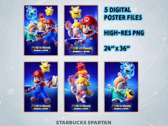 SET of 5 Printable POSTERS Mario Rabbids Sparks of Hope - Etsy