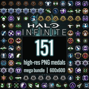 Halo Infinite PNG Medaglie Distintivi multigiocatore CSR Grado Emblema Signum / gioco Twitch Discord Emote Distintivo sub Adesivi Ornamenti Xbox Overkill