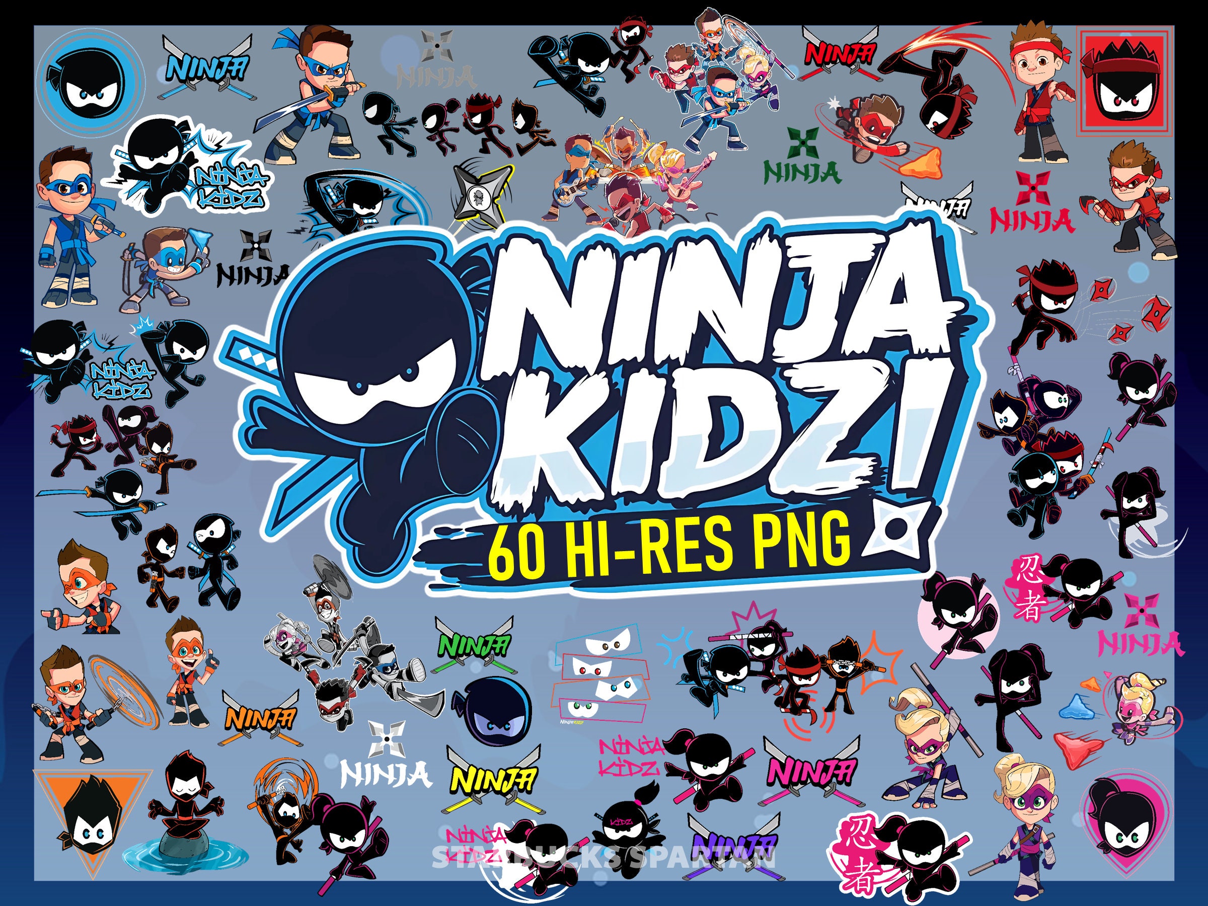 DesignByRome Personalized Ninja Kidz TV Birthday Shirt,Ninja Kidz Family Party Matching Shirt,Ninja Family Shirt,Birthday Gifts for Kids HANX06