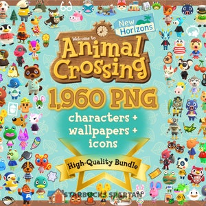 PERSONAJE PNG RARO Aldeanos Animal Crossing Clipart New Horizons Iconos Pegatina Kawaii Tom Nook Brewster Isabelle Ankha Dodo Bell Digby