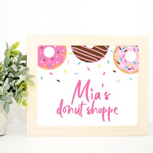 Pink Donut Editable Donut Shoppe Sign - digital birthday supplies - donuts sprinkles - printable download - party decoration - donut grow up