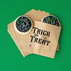 Spider Trick Or Treat Halloween Candy Bag - Halloween Party Bag, Personalized Goodie Bags, Candy Bag, Party Favor, Halloween Treat Bag