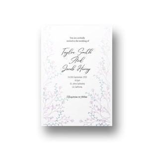 Personalisierte Hochzeitskarte, RSVP-Karte, druckbare minimalistische Hochzeitseinladung, editierbare formelle Einladung, modernes Design, ein Happy Start.