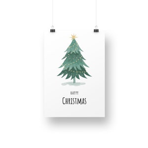 Cartolina di Natale allegra e felice / Carta digitale speciale stampabile / Design grazioso modificabile / Regalo d'amore e carino / Un inizio perfetto per una giornata felice /