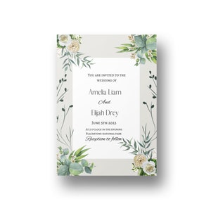 Personalisierte Hochzeitskarte, druckbare minimalistische Hochzeitseinladung, editierbare formelle Einladung, modernes Design, ein glücklicher Start.