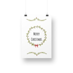 Cartolina di Natale allegra e felice / Carta digitale speciale stampabile / Design grazioso modificabile / Regalo d'amore e carino / Un inizio perfetto per una giornata felice /