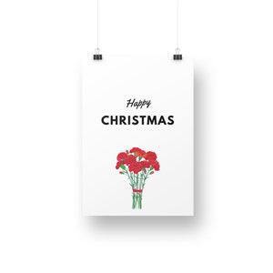 Cartolina di Natale allegra e felice / Carta digitale speciale stampabile / Design grazioso modificabile / Regalo d'amore e carino / Un inizio perfetto per una giornata felice /