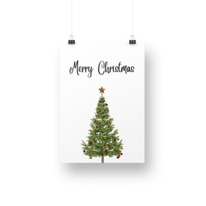 Cartolina di Natale allegra e felice / Carta digitale speciale stampabile / Design grazioso modificabile / Regalo d'amore e carino / Un inizio perfetto per una giornata felice /