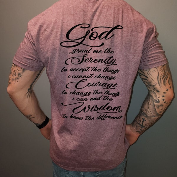 Serenity Prayer Shirt Alcoholics Anonymous Shirt AA Symbol  Shirt Powerful Prayer Shirt Gift for Friend Living in Recovery